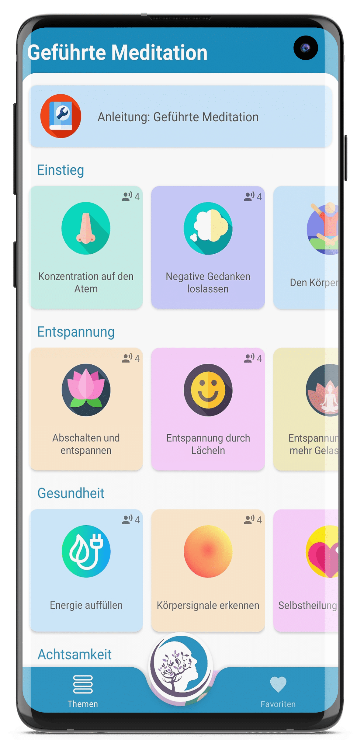 headletic app geführte meditationen Übersicht