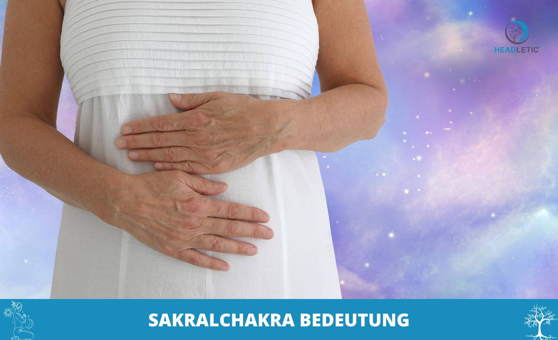 Sakralchakra-Meditation – Frau spürt ihr Sakralchakra